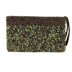 About Color Womens Beaded Clutch Wristlet Bag Purse Evening Day Gold Green